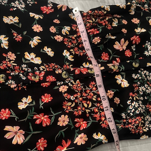 H&M Black Floral Dress open with button at front size 2 - Picture 11 of 16
